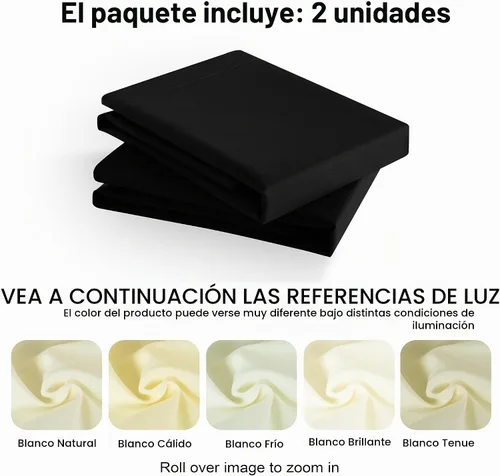 Vista 6 de NTBAY - Juego de 2 fundas de almohada estándar, microfibra, color negro