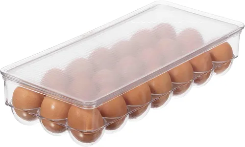 Vista 8 de OGGI Soporte apilable para huevos cubierto, organización de cocina, organizador de refrigerador, almacenamiento de alimentos, contenedores