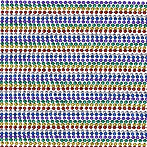 Vista 2 de Abalorios redondos metálicos de Mardi Gras en 6 colores, 33 pulgadas, 72 paquete