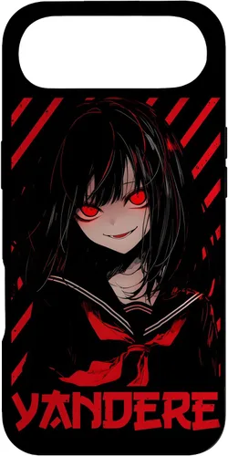 Vista 27 de Funda para iPhone 16 Yandere Anime Girl Kawaii Emo Goth Otaku Anime Manga Lover