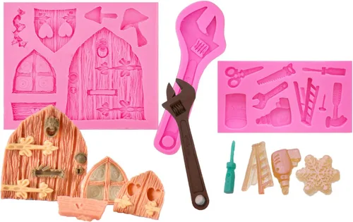 Vista 15 de 3pc chica bailarina, herramientas de maquillaje, labios boca silicona chocolate molde pastel decoración herramientas Fondant Sugarcraft moldes