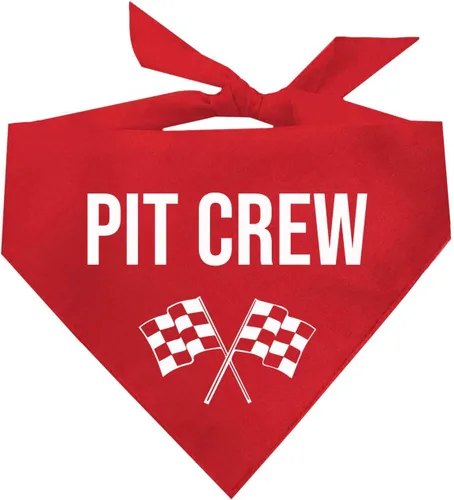 Vista 10 de Pit Crew Bandana para perro Triángulo 100% algodón Fabricado en Estados Unidos Pawty de cumpleaños tema de fiesta Carreras de coches