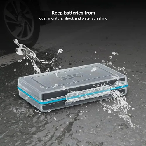 Vista 5 de Organizador compacto de almacenamiento de batería 18650, caja de batería de plástico duro para 6 baterías 18650, resistente al agua y fácil