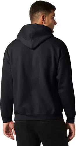 Vista 2 de Gildan - Sudadera con capucha para hombre, mezcla pesada, cordón de ajuste, Rosa de seguridad