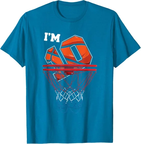 Vista 62 de Camiseta de regalo de cumpleaños con red de baloncesto de 10 años, Negro