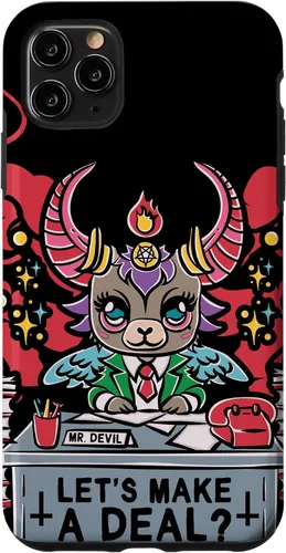 Vista 13 de Funda para iPhone 16 Kawaii Pastel Goth Make A Deal Baphomet Aesthetic Nu Cute Case