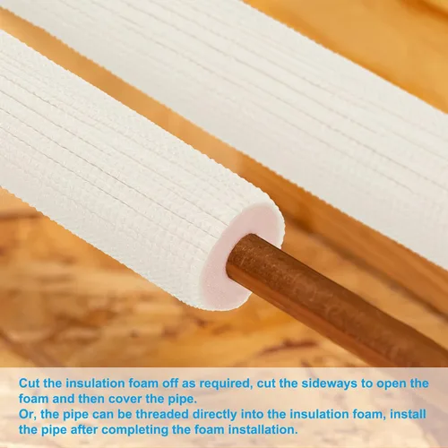 Vista 4 de PATIKIL Tubo de Espuma de Aislamiento para Tubería, Tubería de Espuma Aislada de Preservación de Calor para 1/2", 3/4" D.E. Mini Split Juego
