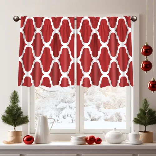 Vista 12 de Melodieux - Cortinas de bolsillo de moda marroquí para cocina, cafetería o baño, pequeñas ventanas