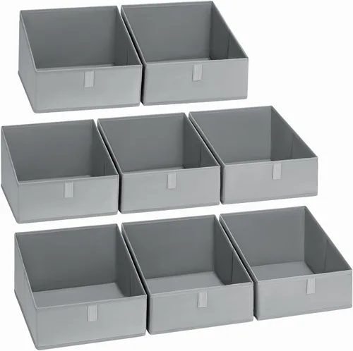 Vista 23 de DIMJ Contenedores de almacenamiento trapezoidales para ropa, 4 paquetes organizadores de armario y cestas de almacenamiento, cestas plegables