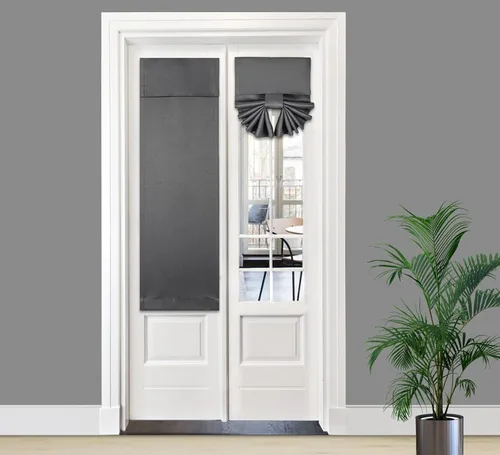 Vista 52 de PI Cortina Opaca para Puerta, Sombra de Privacidad que se Ata con Aislamiento Térmico, Cortina de Puerta Pequeña para Aula/Puerta Corredera/Puerta