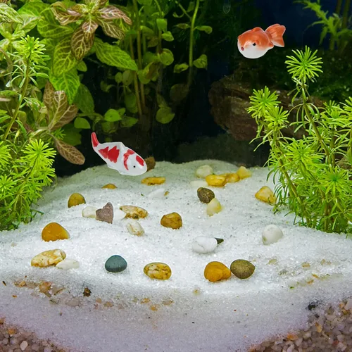 Vista 6 de Sewroro 3 piezas de bola de cerámica flotador de pecera, peces de acuario artificiales, decoración de acuario, adorno flotante de animales marinos