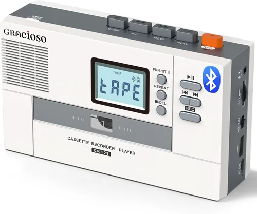 Vista 9 de Gracioso Convertidor de casete Bluetooth a MP3 con batería de 2000 mAH Transmisor y receptor Bluetooth Reproductor de cinta de casete con altavoz