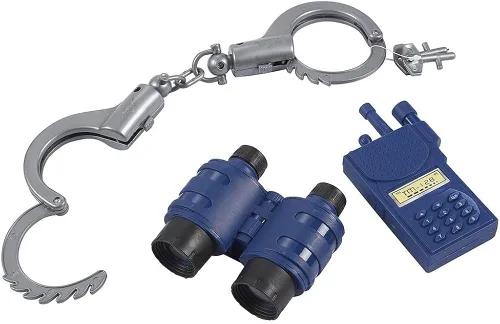 Vista 3 de BLUE PANDA Disfraces de Halloween para niños, disfraz de uniforme de oficial de policía (13 piezas)