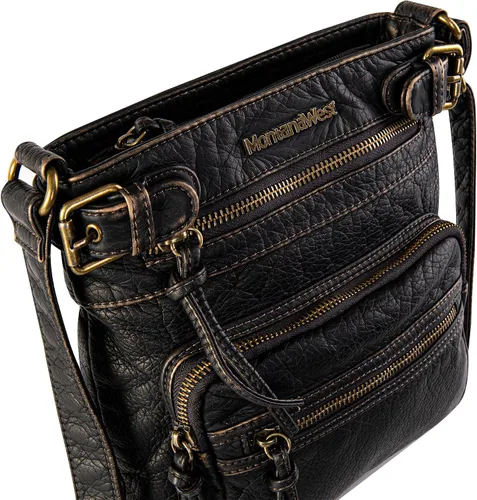 Vista 4 de Montana West Crossbody Bag for Women Soft Washed Leather Multi Pocket Shoulder Purses
