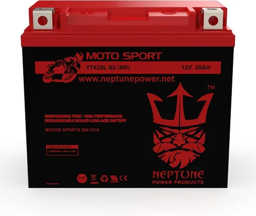 Vista 6 de Reemplazo profesional de marca para Moto Classic YTX20HL / YTX20L 12V 20Ah sin mantenimiento sellado AGM. Reemplaza: batería deportiva