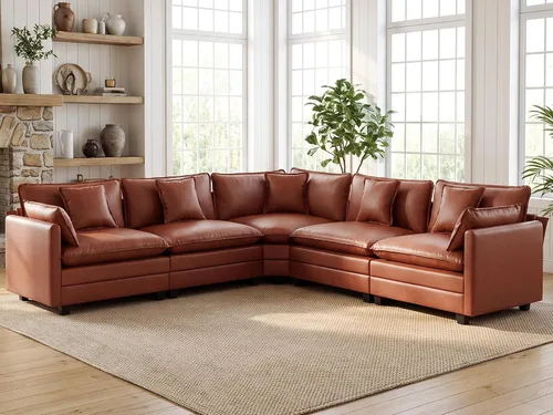 Vista 54 de Sofá modular en forma de nube de 113 pulgadas, sofás de asiento profundo de gran tamaño para sala de estar, sofá modular tapizado de chenilla