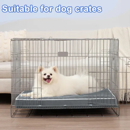 Vista 8 de KSIIA Cojín para Cama de Perro para Jaula Impermeable para Perros Pequeños con Funda Extraíble y Lavable, Espuma Tipo Caja de Huevos y Fondo