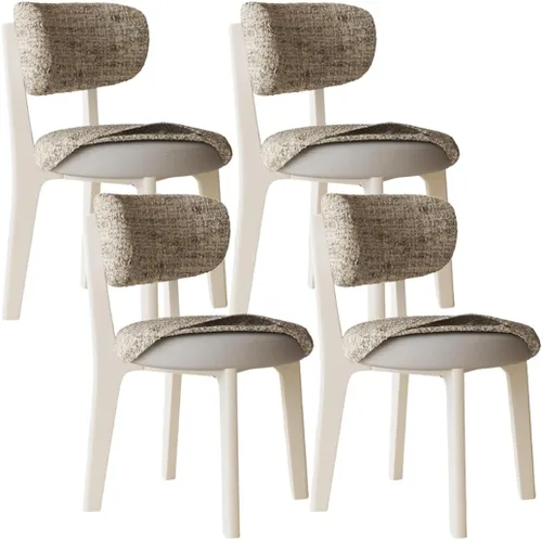 Vista 22 de YVYKFZD Solid Wood Dining Chairs, Armless Dining Room Chair Set, Upholstered Kitchen Chairs, Living Room Chair with Removable Fabric Seat Cushion
