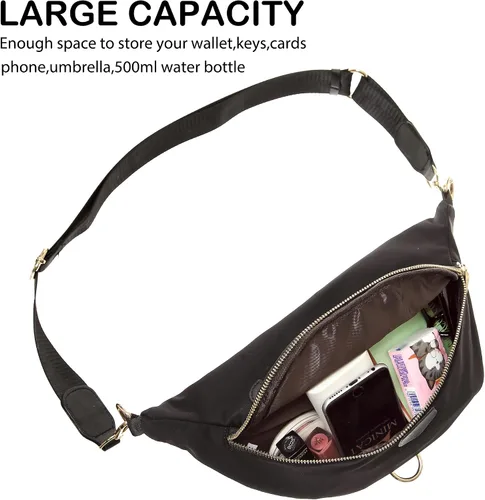 Vista 5 de INICAT Riñoneras para mujer, riñoneras de moda, bolsa pequeña con correa ajustable para viajes y deportes