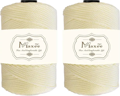 Vista 79 de Cordón de macramé de poliéster de alta calidad de 0.118 in × 218 yardas, 0.118 in, 100% polipropileno, ideal para ganchillo, ganchos de pared