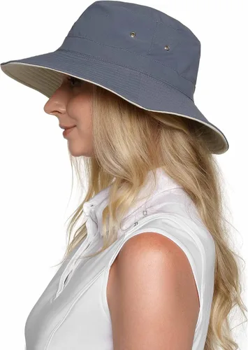 Vista 5 de Coolibar UPF 50+ - Gorro para hombre (resistente al cloro, protección solar)