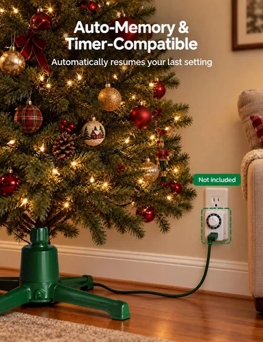 Vista 4 de HOPOCO - Soporte musical giratorio para árbol de Navidad con control remoto