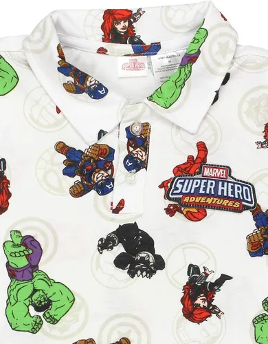 Vista 3 de Marvel Super Hero Adventures - Camisa polo con cuello para niños pequeños