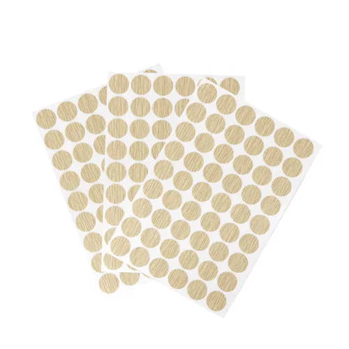 Vista 6 de uxcell 3 hojas/162 piezas de calcomanías para cubrir agujeros de tornillo, 0.827 in de diámetro de PVC, tapas autoadhesivas a prueba de polvo