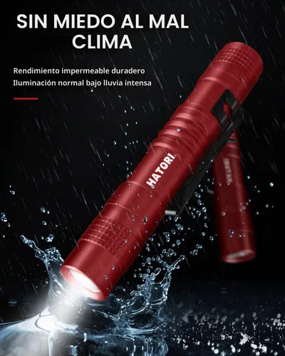 Vista 4 de HATORI Linterna LED brillante, súper mini linterna con luz de flash de alta lúmenes, luz de bolígrafo, linternas pequeñas para emergencias, linterna