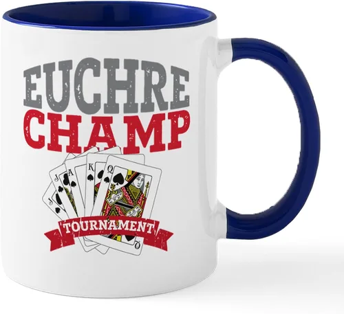 Vista 30 de CafePress Euchre Champ Mugs Taza de café de cerámica de 11 oz (11.0 fl oz)