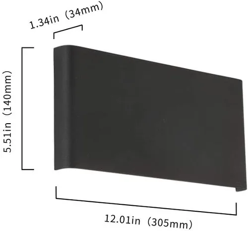Vista 3 de Joosenhouse Lámparas de pared LED negras para pasillo de 10W, apliques de pared modernos arriba y abajo para peldaños junto a la cama, accesorios