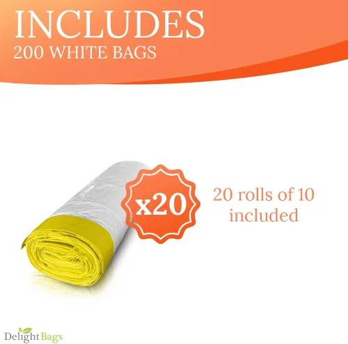 Vista 5 de (Código H) 200 unidades, compatible con Simplehuman Code H, color blanco, bolsas de basura con cordón, 8-9 galones, 30-35 litros, 18.5 pulgadas x 28