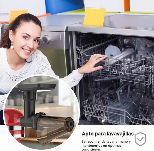 Vista 6 de Juego de accesorios de colador de frutas y verduras para batidora de pie KitchenAid, incluye accesorio de molinillo de alimentos con tubos Negro