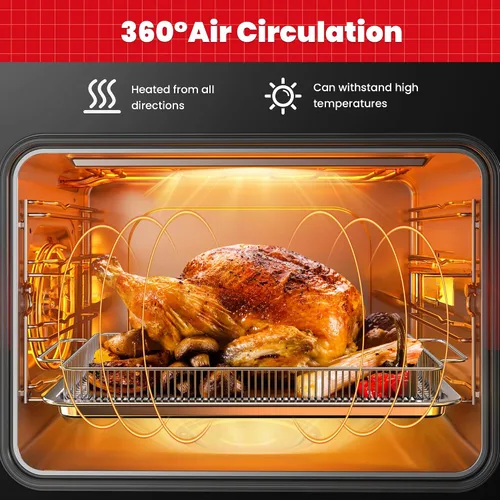 Vista 6 de Cesta para freidora de aire para horno, bandeja grande de freidora de aire de 13.9 x 9.7 pulgadas con 50 papeles pergaminos, cesta de freidora