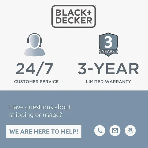 Vista 6 de BLACK+DECKER Carrete de Cable de Extensión Retráctil de 20 Pies con 4 Tomas, Extensión Multi-Enchufe, Botón de Reinicio del Disyuntor Térmico