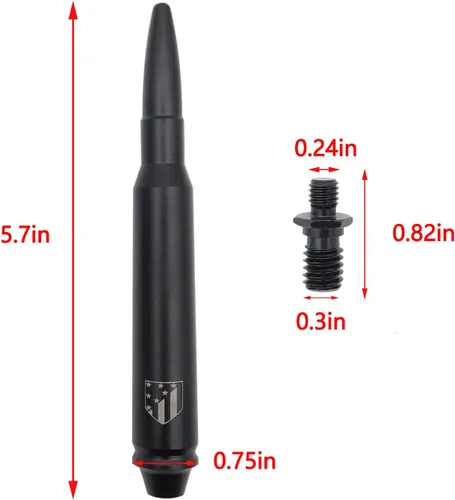 Vista 2 de Antena aérea FM de aluminio de 5.7 pulgadas, radio corta de repuesto negro para coche, amplificador de señal de radio estéreo para Jeep Wrangler JK