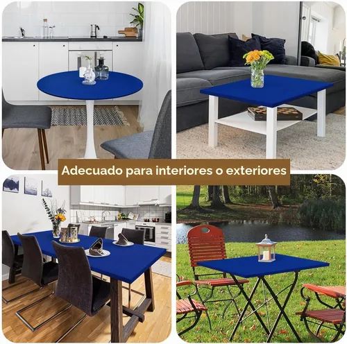 Vista 7 de Mantel elástico rectangular ajustable de 4 pies, color azul, 23 x 48