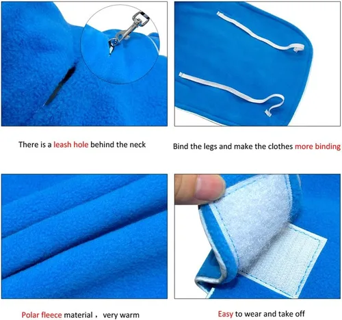 Vista 3 de Abrigo de invierno para perros pequeños, chaleco de chihuahua para cachorros grandes, chaleco reflectante para Roupa Cachorro S-5XL, s, Azul