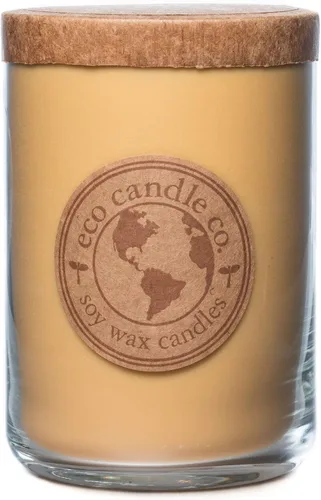 Vista 89 de ECO CANDLE CO. Vela reciclada, té negro y miel, 6 oz. - Aromas de té picante, nuez moscada, miel y naranja - 100% cera de soja, sin plomo, etiqueta