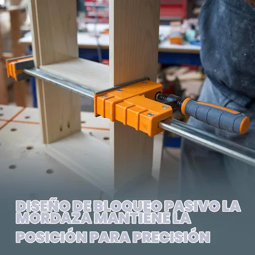 Vista 5 de Bora Juego de 4 abrazaderas paralelas - 2 x 18 pulgadas y 2 x 24 pulgadas Heavy duty bar clamps for woodworking, 1,100 lb clamping force, 3.5 in