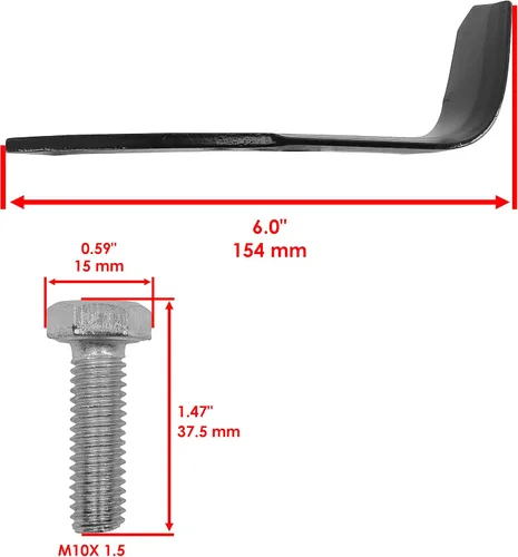 Vista 2 de Caltric 1901118A 1901118 Juego de dientes de timón compatible con Troy-Bilt / 21B-643C 21A-643B