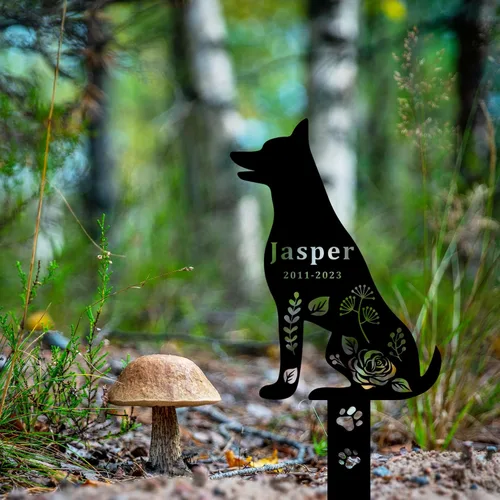 Vista 6 de Estaca de metal para perros conmemorativos para tumbas para perros al aire libre, estaca conmemorativa personalizada para perros, estaca