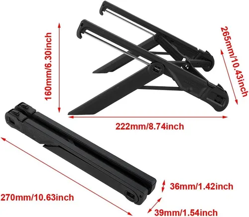 Vista 8 de K7 - Mesa plegable para computadora portátil, soporte ajustable para cama y sofá, soporte para bandeja de computadora, adecuado para todas