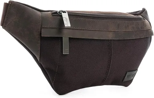 Vista 5 de VELEZ Riñonera de viaje Bolsa de cadera para hombre Riñonera de moda Bolso trasero con cinturón ajustable Marrón