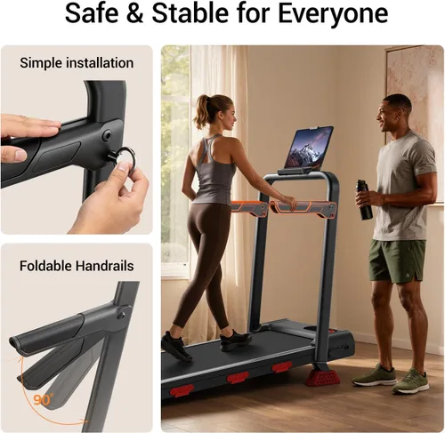 Vista 12 de LONTEK 15% Incline Walking Pad Treadmill with Handles, Treadmills for Home
