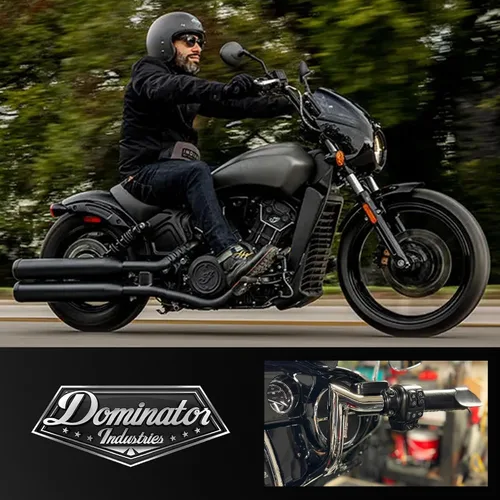 Vista 6 de Dominator Industries - Manillar Meathook Bar Ape de 10 pulgadas, precableado de 1 1/4 pulgadas, cromado, compatible con Harley-Davidson Bagger