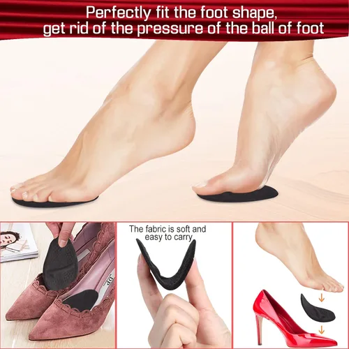 Vista 3 de Correct-Position Cojines de bola de pie (6 pares de almohadillas de gel), insertos de talón para mujer, cojines de talón para aliviar el dolor