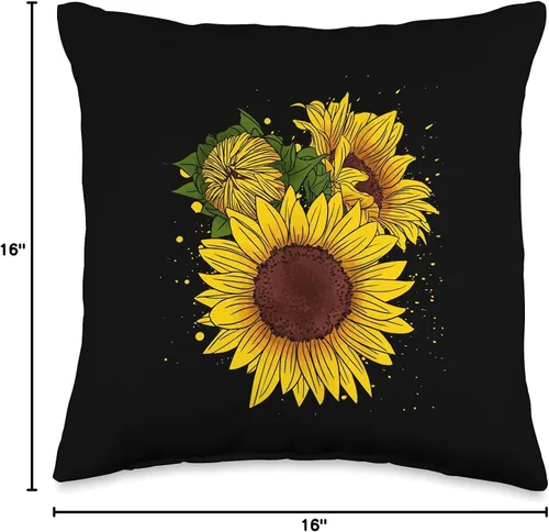 Vista 4 de Awesome Sunflowers Cojín de jardín con diseño de girasol, 16 x 16 pulgadas, multicolor