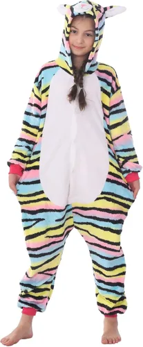 Vista 4 de Disfraz de franela para niños, disfraz de Halloween, Pascua, animales, cosplay para niñas y niños, una pieza