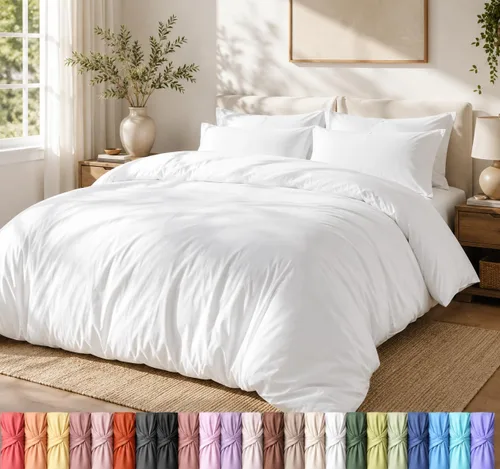 Vista 10 de Utopia Bedding Juego de funda de edredón con fundas de almohada, funda de edredón de 2 piezas con cierre de cremallera, 1 funda de edredón con 1